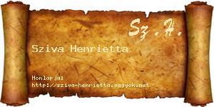 Sziva Henrietta névjegykártya